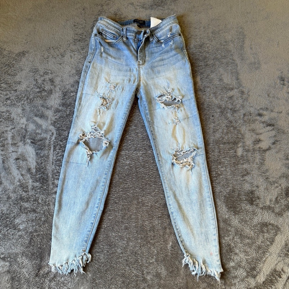Judy Blue Los Angeles Distressed Light Wash Skinny Jeans JB8291MD Mens 9/29